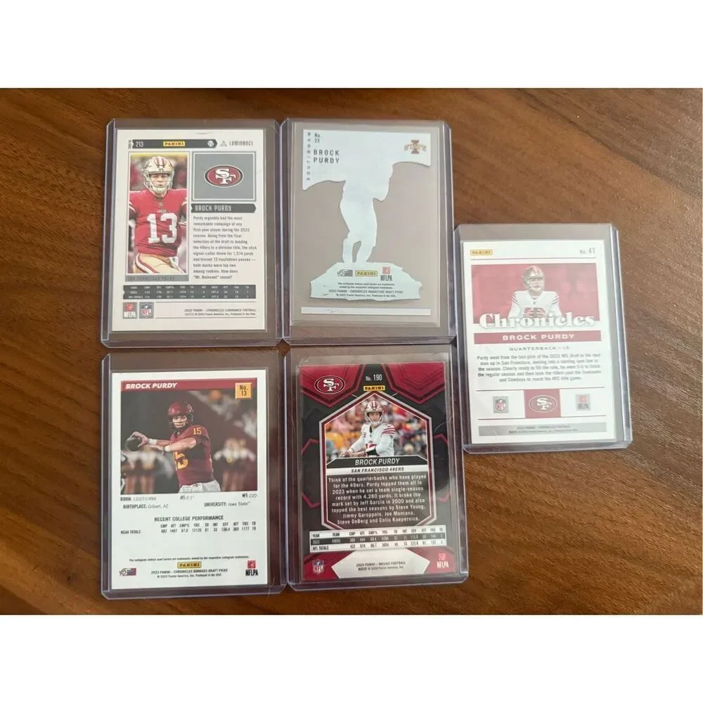 Panini Brock Purdy SF 49ers QB Lot of 5 Football Cards‎ Rookie 2022-2024